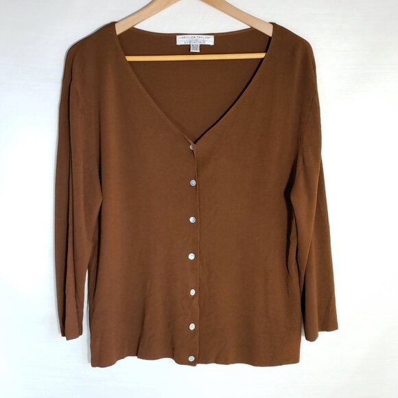 Carolyn Taylor 1990's Vintage Womens v-neck cardigan sweater Fits L- XL - Picture 6 of 7